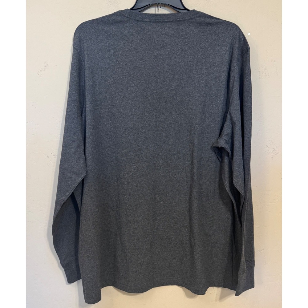 George Shirt Men 3XL Long Sleeve Heather Gray Cotton Basic Crewneck NEW - Picture 4 of 6
